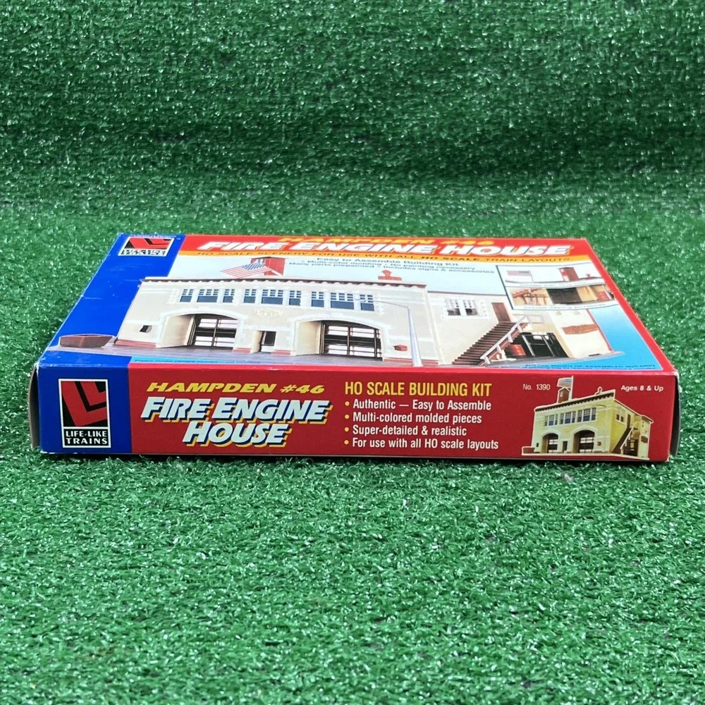 Hampden #46 Fire Engine‎ House HO Scale Model Kit Life Like Trains New Sealed
